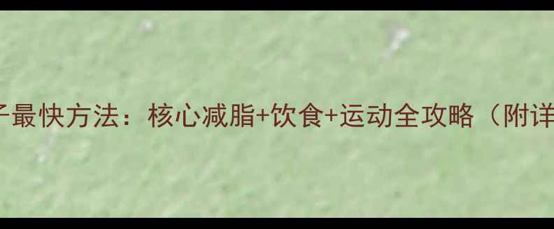 图片 10天减肚子最快方法：核心减脂+饮食+运动全攻略（附详细计划）2