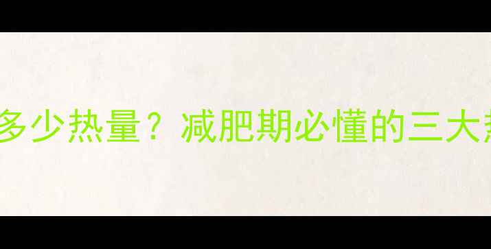 图片 119千卡等于多少热量？减肥期必懂的三大热量计算法则