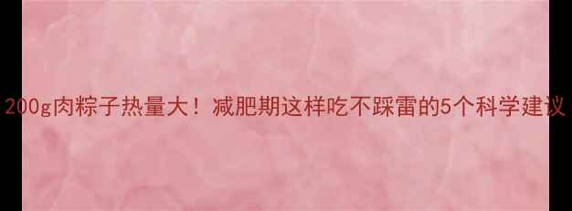 图片 200g肉粽子热量大！减肥期这样吃不踩雷的5个科学建议