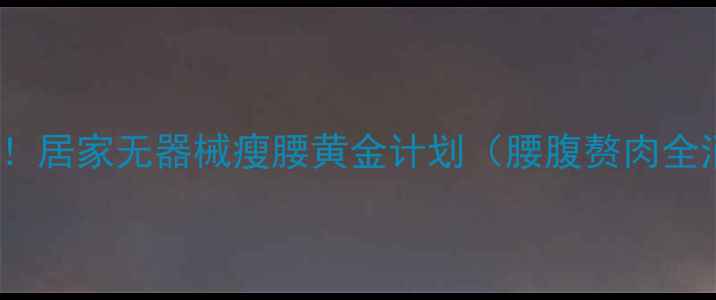 图片 28天腰围减8cm！居家无器械瘦腰黄金计划（腰腹赘肉全消科学训练法）