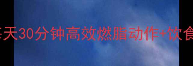 图片 30天全身减脂科学公式：每天30分钟高效燃脂动作+饮食搭配方案（附训练计划）1