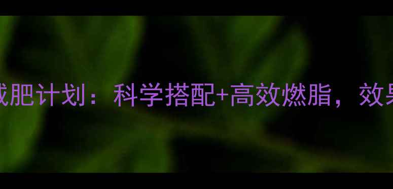 图片 30天运动减肥计划：科学搭配+高效燃脂，效果翻倍！💪