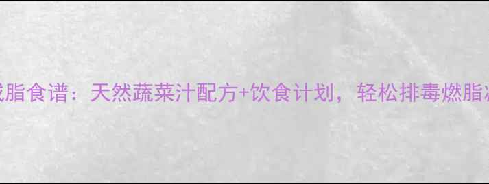 图片 30天高效减脂食谱：天然蔬菜汁配方+饮食计划，轻松排毒燃脂减重5-8斤1