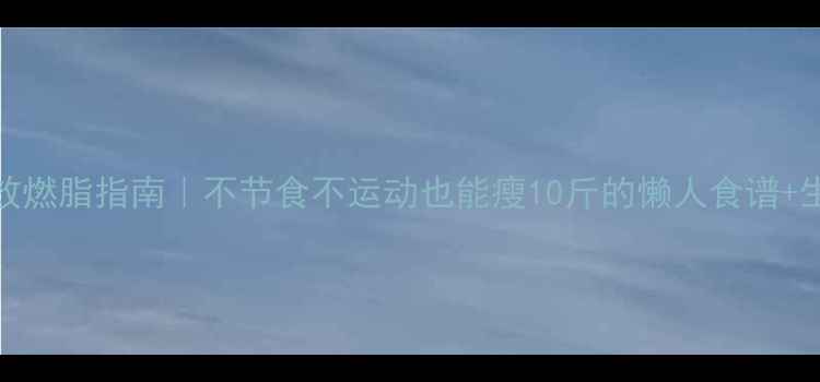 图片 30天高效燃脂指南｜不节食不运动也能瘦10斤的懒人食谱+生活习惯