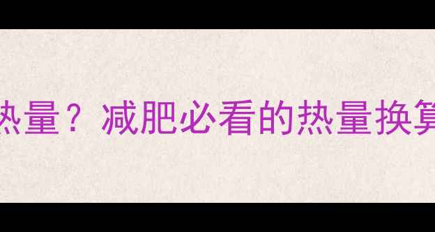 图片 383千卡等于多少热量？减肥必看的热量换算与每日摄入指南1
