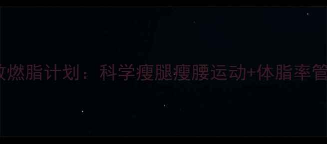 图片 3周高效燃脂计划：科学瘦腿瘦腰运动+体脂率管理攻略