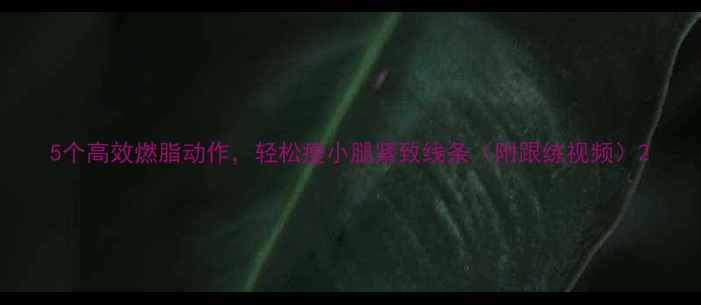图片 5个高效燃脂动作，轻松瘦小腿紧致线条（附跟练视频）2