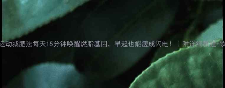图片 7天晨间运动减肥法每天15分钟唤醒燃脂基因，早起也能瘦成闪电！｜附详细教程+饮食搭配1