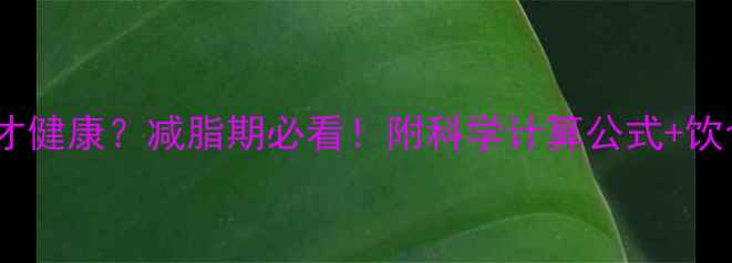 图片 BMI值多少才健康？减脂期必看！附科学计算公式+饮食运动指南