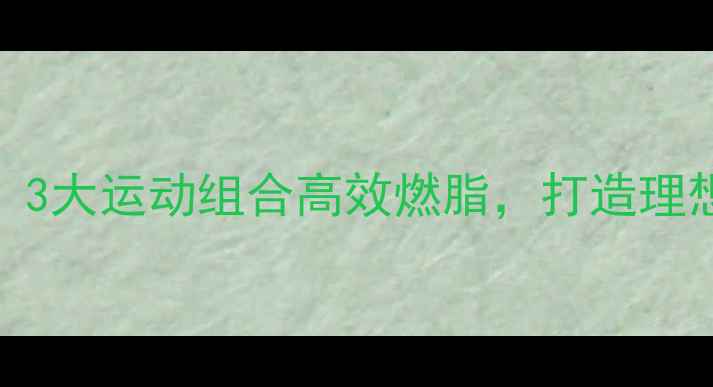 图片 H型身材科学减肥方案：3大运动组合高效燃脂，打造理想体型（附训练计划）1