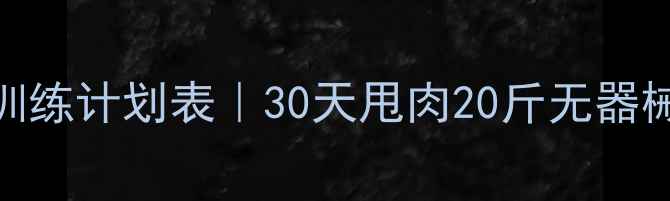 图片 ✨家庭高效燃脂训练计划表｜30天甩肉20斤无器械运动+饮食表✨1