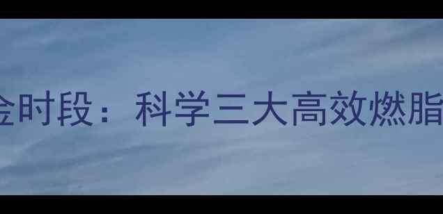 图片 上午运动减肥黄金时段：科学三大高效燃脂方案与实操指南1