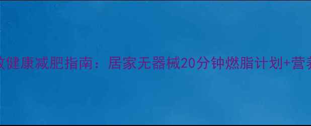 图片 上班族高效健康减肥指南：居家无器械20分钟燃脂计划+营养搭配方案