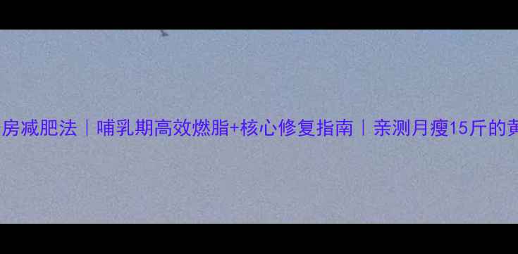 图片 产后健身房减肥法｜哺乳期高效燃脂+核心修复指南｜亲测月瘦15斤的黄金计划2