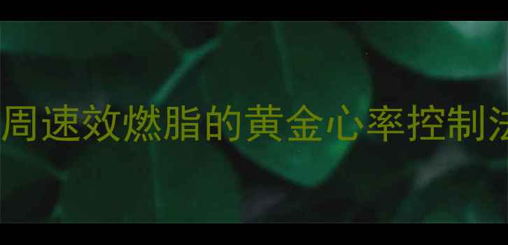 图片 低心率有氧运动科学指南：3周速效燃脂的黄金心率控制法（附训练计划+饮食方案）2