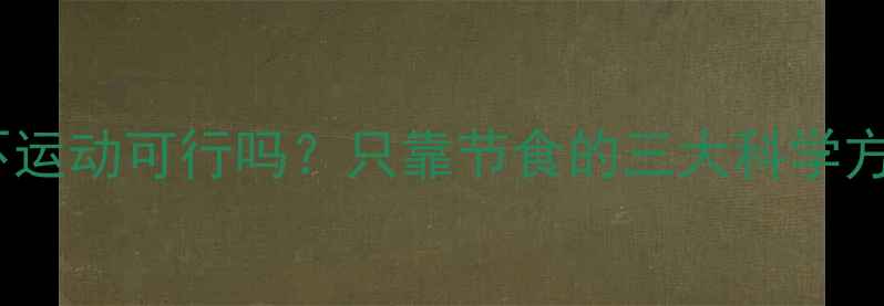 图片 健康减肥不运动可行吗？只靠节食的三大科学方法与风险2