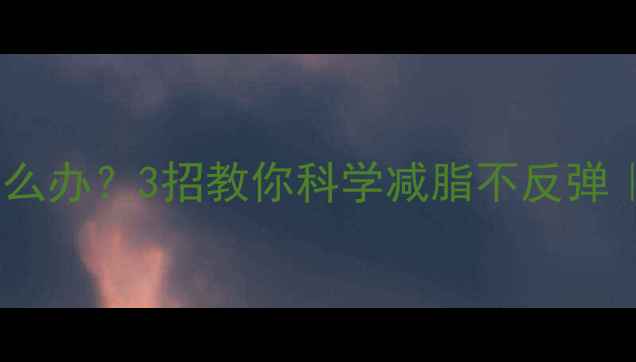 图片 健身体脂率升高怎么办？3招教你科学减脂不反弹｜附详细饮食计划2