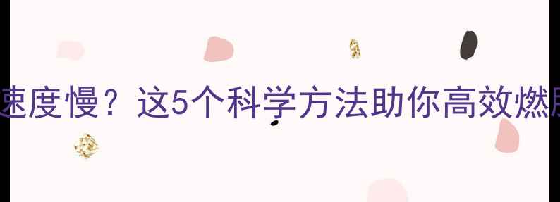 图片 健身减肥速度慢？这5个科学方法助你高效燃脂不反弹1