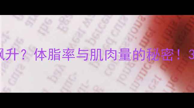 图片 健身后体重反而飙升？体脂率与肌肉量的秘密！3招教你科学减脂2