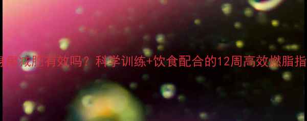 图片 健身房减肥有效吗？科学训练+饮食配合的12周高效燃脂指南2