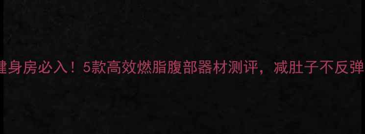 图片 健身房必入！5款高效燃脂腹部器材测评，减肚子不反弹1