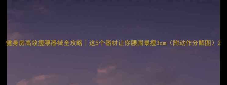 图片 健身房高效瘦腰器械全攻略｜这5个器材让你腰围暴瘦3cm（附动作分解图）2