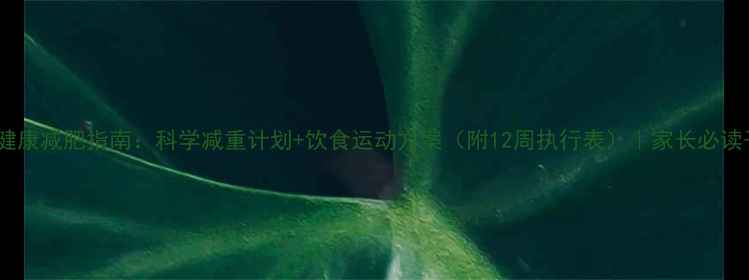 图片 儿童健康减肥指南：科学减重计划+饮食运动方案（附12周执行表）｜家长必读干货2