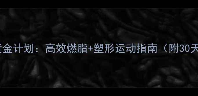 图片 全身减脂黄金计划：高效燃脂+塑形运动指南（附30天训练表）1