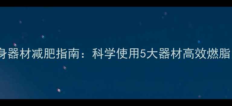图片 公园健身器材减肥指南：科学使用5大器材高效燃脂的秘诀2