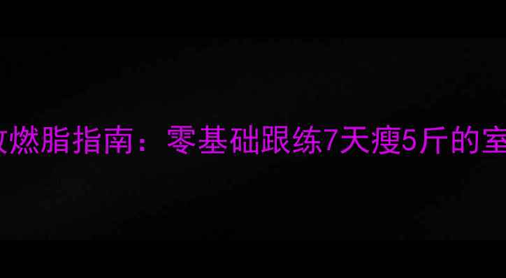 图片 冬季居家高效燃脂指南：零基础跟练7天瘦5斤的室内运动计划2