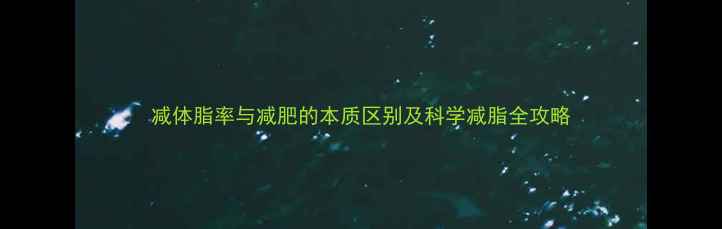 图片 减体脂率与减肥的本质区别及科学减脂全攻略