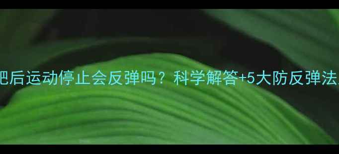 图片 减肥后运动停止会反弹吗？科学解答+5大防反弹法则1