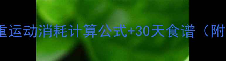 图片 减肥必看！体重运动消耗计算公式+30天食谱（附每日消耗表）2