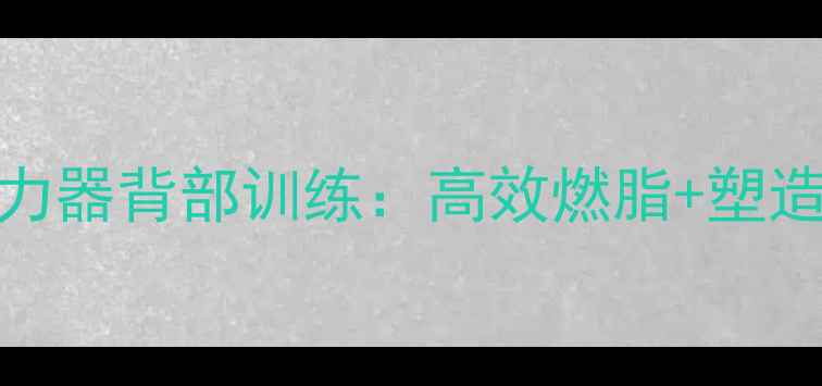 图片 减肥必练！绳索拉力器背部训练：高效燃脂+塑造蜜桃臀的黄金法则