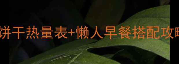 图片 减肥期早餐必看！低卡早餐饼干热量表+懒人早餐搭配攻略（附亲测减脂饼干测评）1