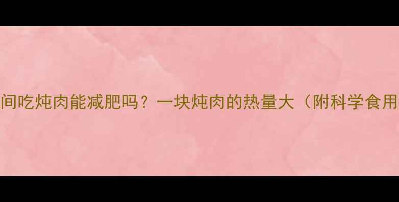 图片 减肥期间吃炖肉能减肥吗？一块炖肉的热量大（附科学食用指南）