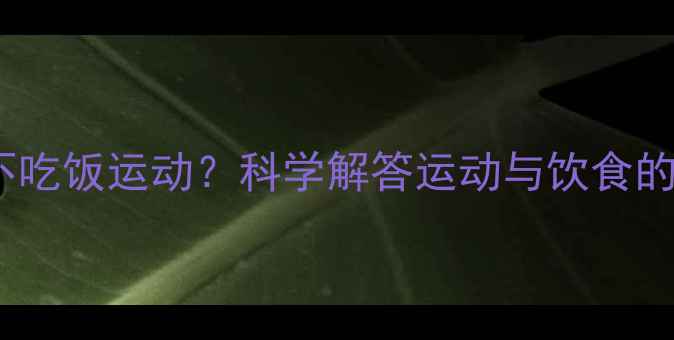 图片 减肥期间能否不吃饭运动？科学解答运动与饮食的黄金搭配指南1