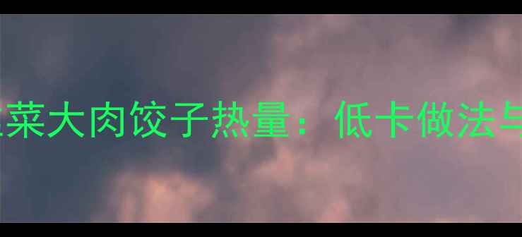 图片 减肥期间韭菜大肉饺子热量：低卡做法与食用指南2