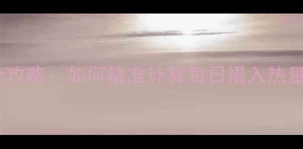 图片 减肥热量计算全攻略：如何精准计算每日摄入热量及食物热量表2