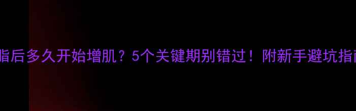图片 减脂后多久开始增肌？5个关键期别错过！附新手避坑指南1