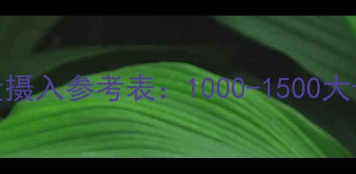 图片 减脂期每日热量摄入参考表：1000-1500大卡科学分配指南