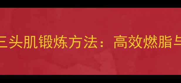 图片 减脂期肱三头肌锻炼方法：高效燃脂与塑形指南