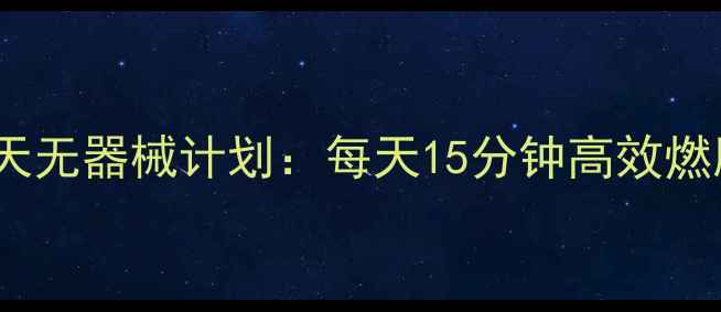 图片 在家减肥30天无器械计划：每天15分钟高效燃脂训练指南1