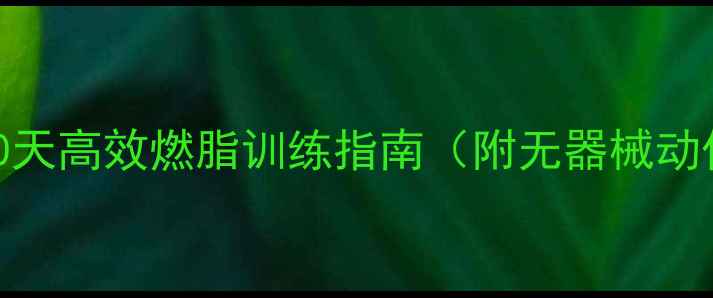 图片 在家减肥不反弹｜30天高效燃脂训练指南（附无器械动作图解+饮食方案）1