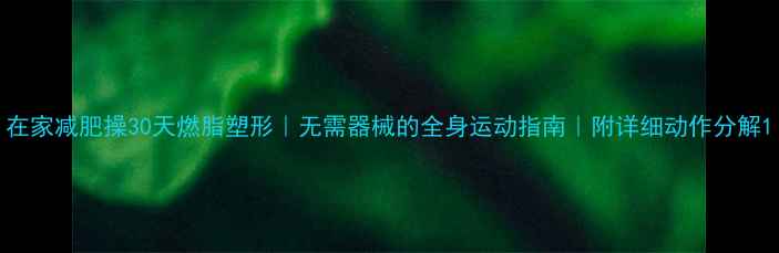 图片 在家减肥操30天燃脂塑形｜无需器械的全身运动指南｜附详细动作分解1