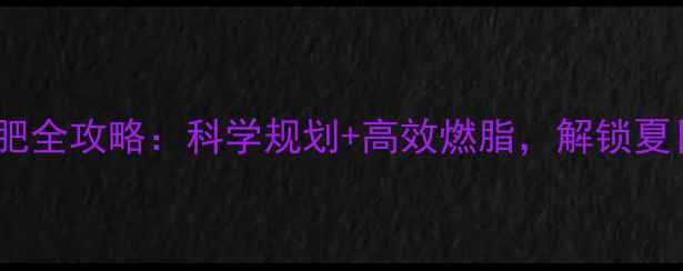 图片 夏天健身减肥全攻略：科学规划+高效燃脂，解锁夏日塑形秘籍1