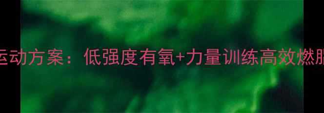 图片 大基数减肥必看！科学运动方案：低强度有氧+力量训练高效燃脂指南（附训练计划表）