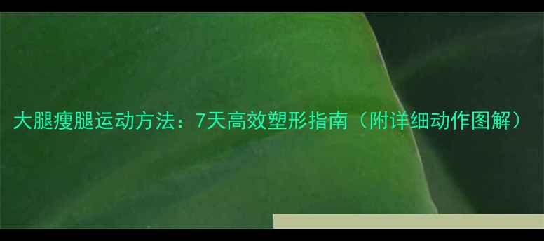 图片 大腿瘦腿运动方法：7天高效塑形指南（附详细动作图解）