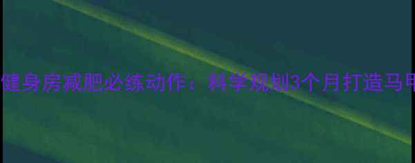 图片 女生健身房减肥必练动作：科学规划3个月打造马甲线1