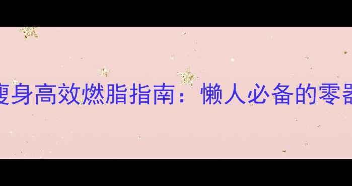 图片 室内运动减肥瘦身高效燃脂指南：懒人必备的零器械居家锻炼法